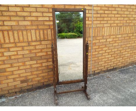 A wooden mirror stand, approximately 160cm (h) x 63cm (w) x 38 cm (d) 