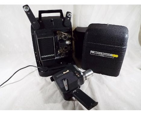 A Bell & Howell projector and a Regal 8 EEPZ power zoome cine camera in leather case (2)