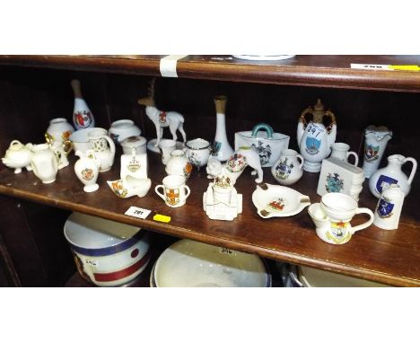 A collection of crested ware to include Goss, Arcadian and similar (qty)