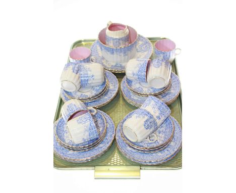 19th Century blue and white part tea service