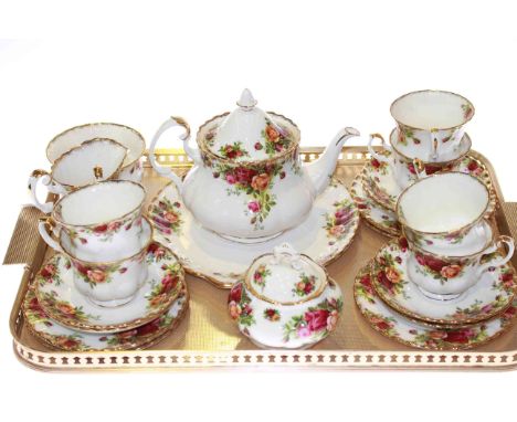 Twenty-two piece Royal Albert Old Country Roses part tea service