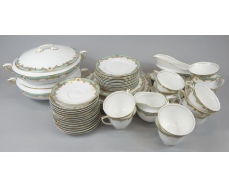 A Royal Worcester Devonshire pattern part dinner and tea service, to include two tureens and covers, sauce boat and stand, di