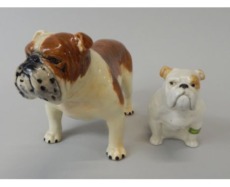 A large Beswick ceramic bulldog, Champion Basford British Mascot and a small Beswick bulldog (2).