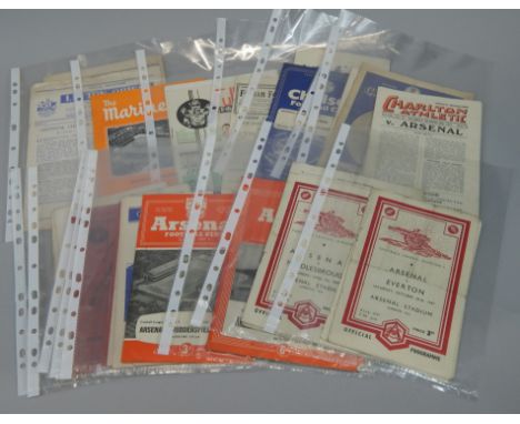 A collection of 1940's and 1950's football programmes, alphabetical Arsenal to Luton Town.
