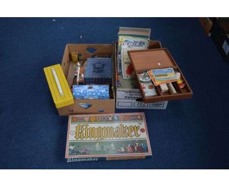 A QUANTITY OF ASSORTED GAMES AND PUZZLES ETC, to include Ariel 'Kingmaker', Waddington 'Monopoly', Lexibook 'Electric Countdo