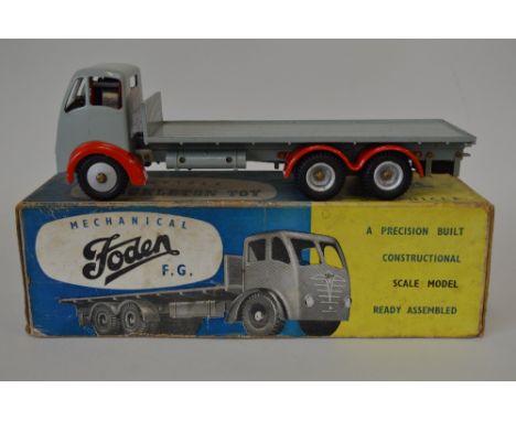 A BOXED SHAKLETON FODEN F.G. SIX WHEEL PLATFORM LORRY, grey cab, body, chassis and fuel tanks, red wings, not tested but comp
