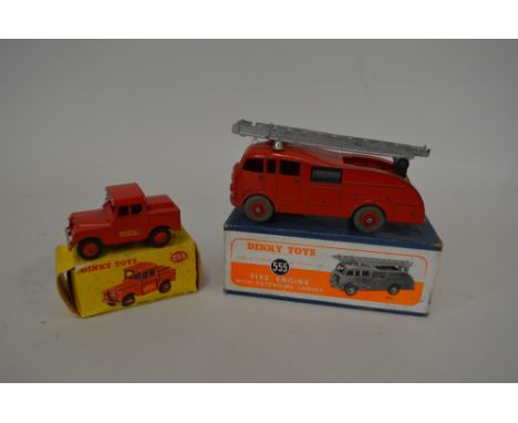 A BOXED DINKY TOYS COMMER FIRE ENGINE, No.555, complete with extending ladder, with a boxed Dinky Toys Mersey Tunnel Police L