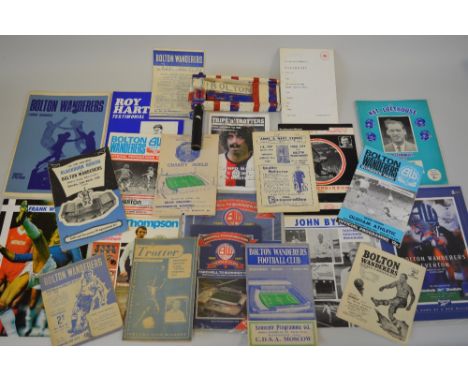 A LARGE COLLECTION OF FOOTBALL PROGRAMMES CONCERNING BOLTON WANDERERS F.C., featuring some very early programmes (1940's / 19