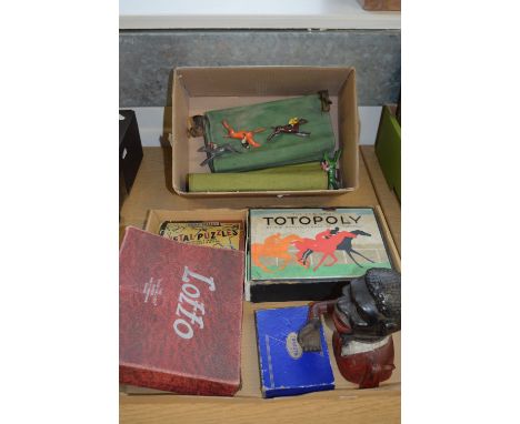 A BOXED WADDINGTONS TOTOPOLY GAME, Chad Valley 'Lotto', Chad Valley 'Metal Puzzles' game, Waddingtons 'Canasta', cast iron Jo