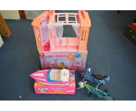 A BOXED 2000 MATTEL BARBIE MAGI-KEY HOUSE, with interior furniture and decals, but missing accessories, playworn and colours 