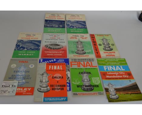 TWELVE FA CUP FINAL PROGRAMMES COVERING THE 1960'S, 1960 Blackburn Rovers v Wolverhampton Wanderers, 1961 Leicester City v To