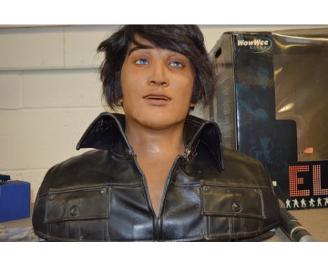 A BOXED WOWWEE ALIVE SINGING AND TALKING ELVIS BUST, No.9005, mains or battery operated, complete with remote control, song a