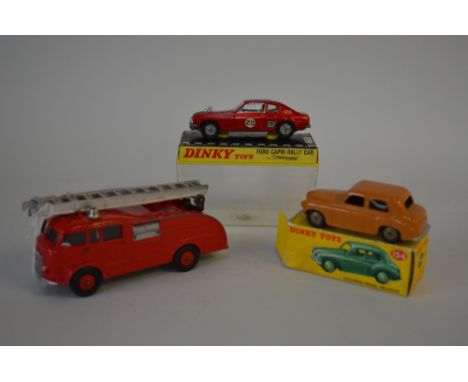 A PART BOXED DINKY TOYS HILLMAN MINX SALOON, No.154, tan body with fawn hubs, very lightly playworn condition, box missing en