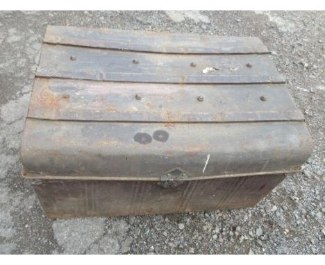 A tin trunk