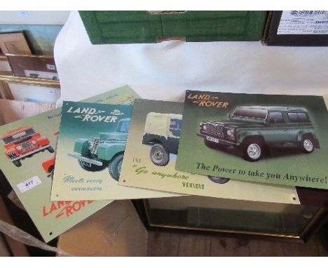 Four Land Rover enamel pictures, approx. 12ins x 16ins