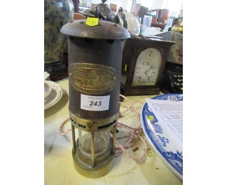 A Thomas &amp; Williams Ltd No. 44 miners lamp, converted to electricity