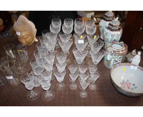 A quantity of good quality cut table glassware to include Waterford 