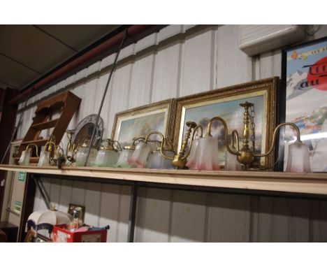 A large quantity of Christopher Wray style light fittings and shades 