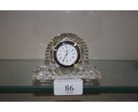 A small Waterford crystal glass timepiece 