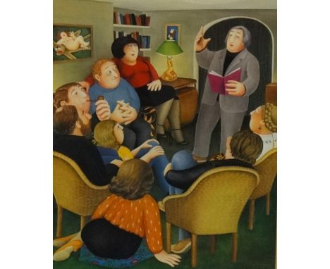 BERYL COOK (1926-2008) 'Poetry Reading' limited edition print signed, 54cm x 41cm