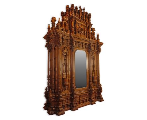 Extraordinary Russian 19th Century Palace Size  Renaissance style Carved Oak Armoire/Wardrobe. Elaborately carved on four sid