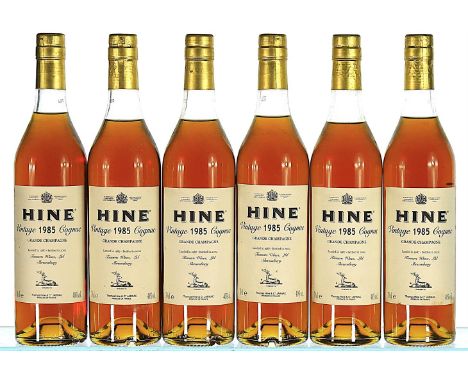 1985 Hine, Vintage Early Landed, Cognac  6x70cl   Landed 1987, bottled 2002, Tanner's Ltd., labels very slightly soiled.   Ac