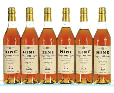1985 Hine, Vintage Early Landed, Cognac  6x70cl   Landed 1987, bottled 2002, Tanner's Ltd., labels very slightly soiled.   Ac