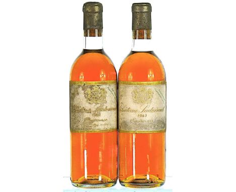 1967 Chateau Suduiraut Premier Cru Classe, Sauternes 2x75cl   1 IN, 1 BN, labels badly soiled.    This lot forms part of a pr
