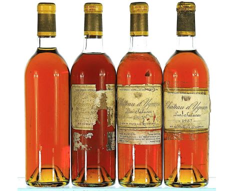 1967 Chateau d'Yquem Premier Cru Superieur, Sauternes  4x75cl   1 IN, 1 VTS, 2 TS, 1 label missing, 1 stuck on with clear tap
