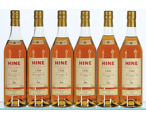 1988 Hine, Vintage Early Landed, Cognac  6x70cl   Landed in 1990, bottled in 2006, private strip label states "Bottled from c