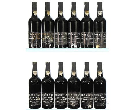 1975 Fonseca, Vintage Port  12x75cl  Labels slightly damaged, several stained.    This lot forms part of a private collection