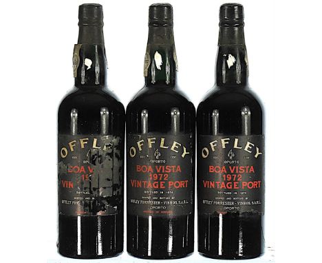 1972 Offley, Boa Vista Vintage Port  3x75cl  1 label damaged, vintage illegible.    This lot forms part of a private collecti