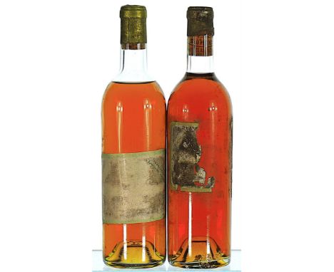 1962 Chateau Suduiraut Premier Cru Classe, Sauternes BN, label mostly missing, vintage visible on cork. 1x75cl  1969 Chateau 