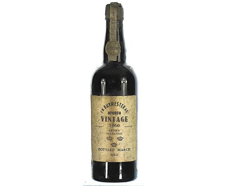 1960 Burmester, Vintage Port  1x75cl  Label soiled, capsule damaged on top.  This lot forms part of a private collection amas