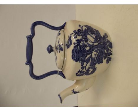 Very large Staffordshire Ironstone blue and white teapot 