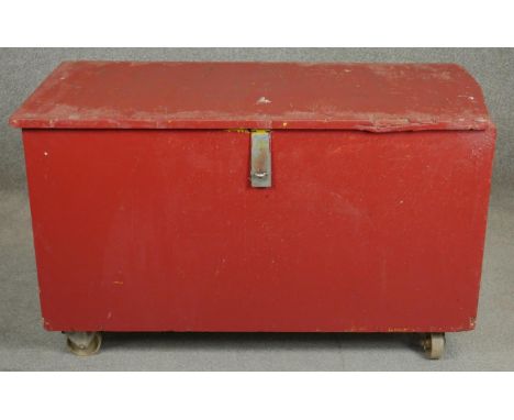 A vintage painted trunk. H.56 W.95 D.48cm 