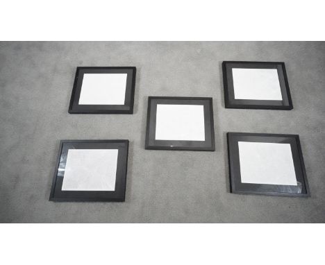 Karen Mee Hyun O'Leary- A set of five framed and glazed signed limited edition prints and pen drawings on paper of abstract m