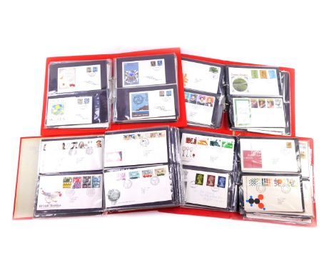 Philately. GVI - EII, first day covers 1948 - 1988, in four albums.