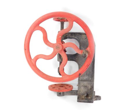 A cast iron pillar drill, 61cm high.