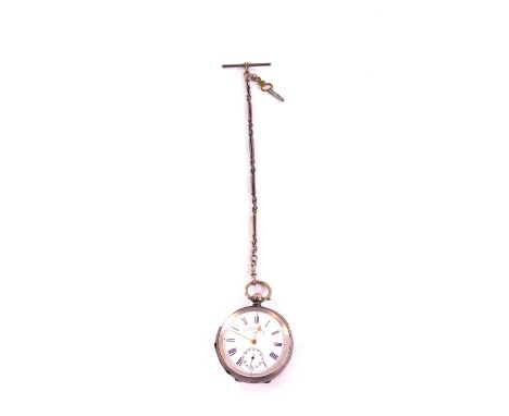 A gentleman's silver cased pocket watch for J G Graves of Sheffield, open faced, key wind, circular enamel dial bearing Roman