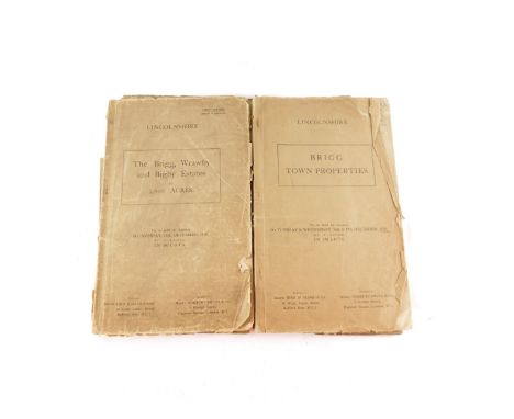 Two Lincolnshire Auction Catalogues for Messrs Norbury-Smith &amp; Company, London, comprising The Brigg, Wrawby and Bigby Es