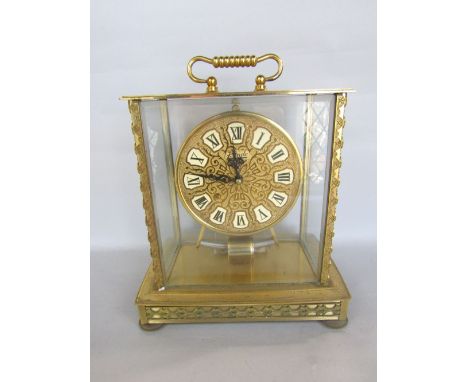 Interesting Kundo electric type four glass mantle clock, 21cm high 