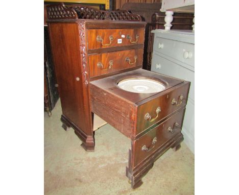 A good quality Edwardian mahogany chest in the Georgian style of three long drawers (disguised as four), the lower enclosing 