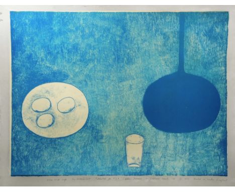 William Scott CBE, RA (1913-1989) - 'Blue Still Life', coloured lithograph, inscribed Blue Still Life by William Scott, publi