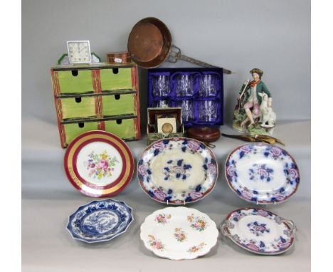 Mixed miscellaneous lot to include a collection of boxed Edinburgh crystal, a Staffordshire figure, a collection of porcelain
