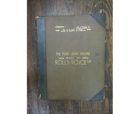The first Aero Engine made by Rolls-Royce Ltd, (Confidential - The Property of Rolls -Royce Ltd - Not to be shown to anyone w