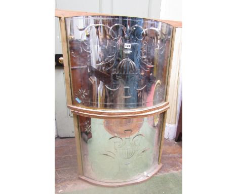 Two pairs of good quality 19th century etched mirror panels, either architectural or showman's caravan, the large panels with