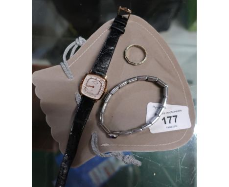 Nomination Friend J bracelet, Rotary 1895 ladies wristwatch and a yellow &amp; white metal diamond chip eternity ring (3) 
