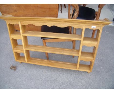 Quality light oak three tier wall rack (width 118cm) 