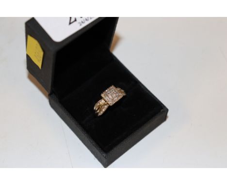 A 9ct gold and diamond set ring, size N, approx. 4.8gms total weight 